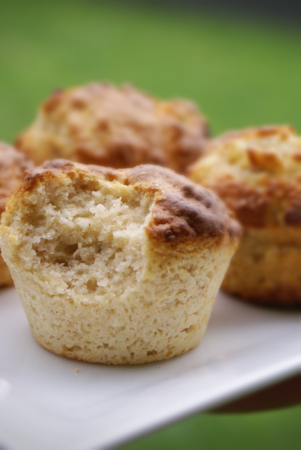These muffins were made with an overripe banana, toasted Brazil nuts, 